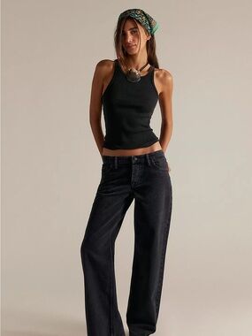 NET Free People Tennessee Low Rise Boyfriend Jean/black sz 33